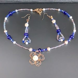 🌺2for$50Beautiful unique set with real pearls, Crystal & Czech glass 🌺 NWOT